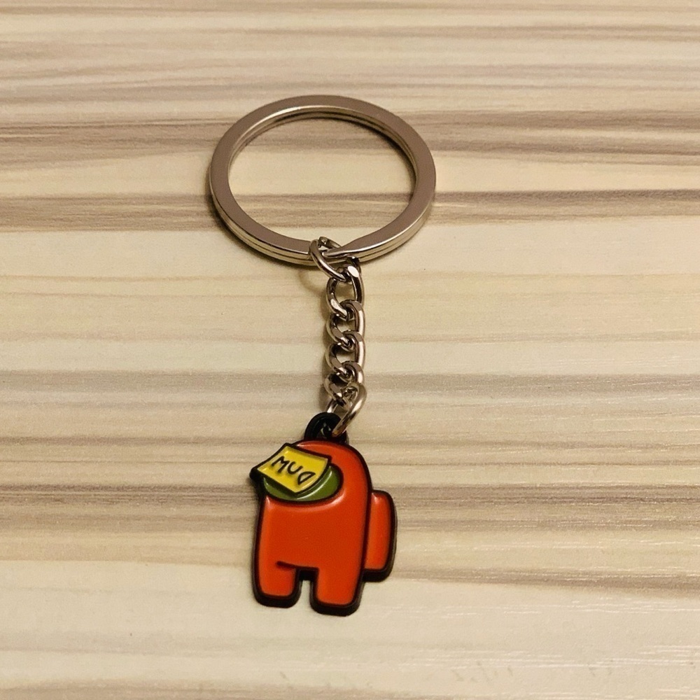 New 3/$15 mini AMONG US keyring - Orange x 1 pc